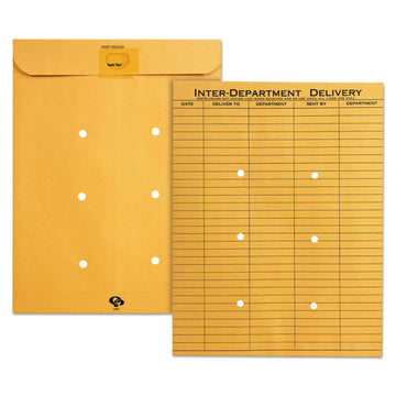Quality Park™ Brown Kraft Resealable Redi-tac Interoffice Envelope, #97, One-sided Five-column Format, 10 X 13, Brown Kraft, 100-box freeshipping - TVN Wholesale